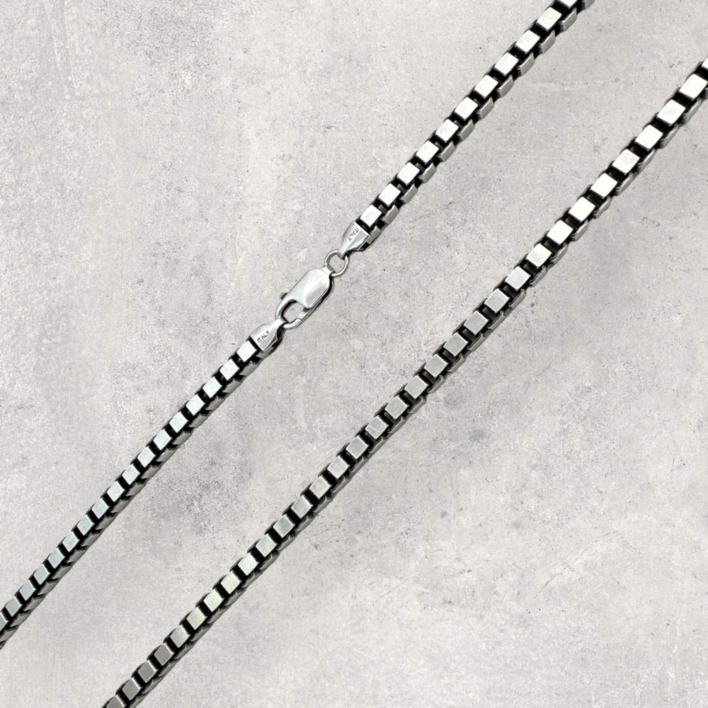 925 ITALY Sterling Silver 5mm Box Chain Men's Necklace - Picture 4 of 6